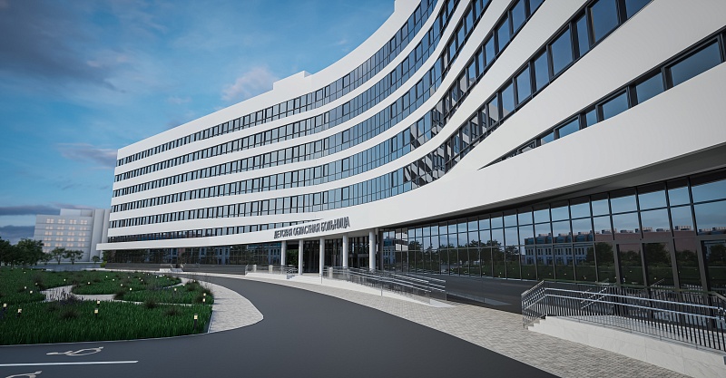Витражи и белые панели: утверждены фасадные решения для новой детской областной больницы  1